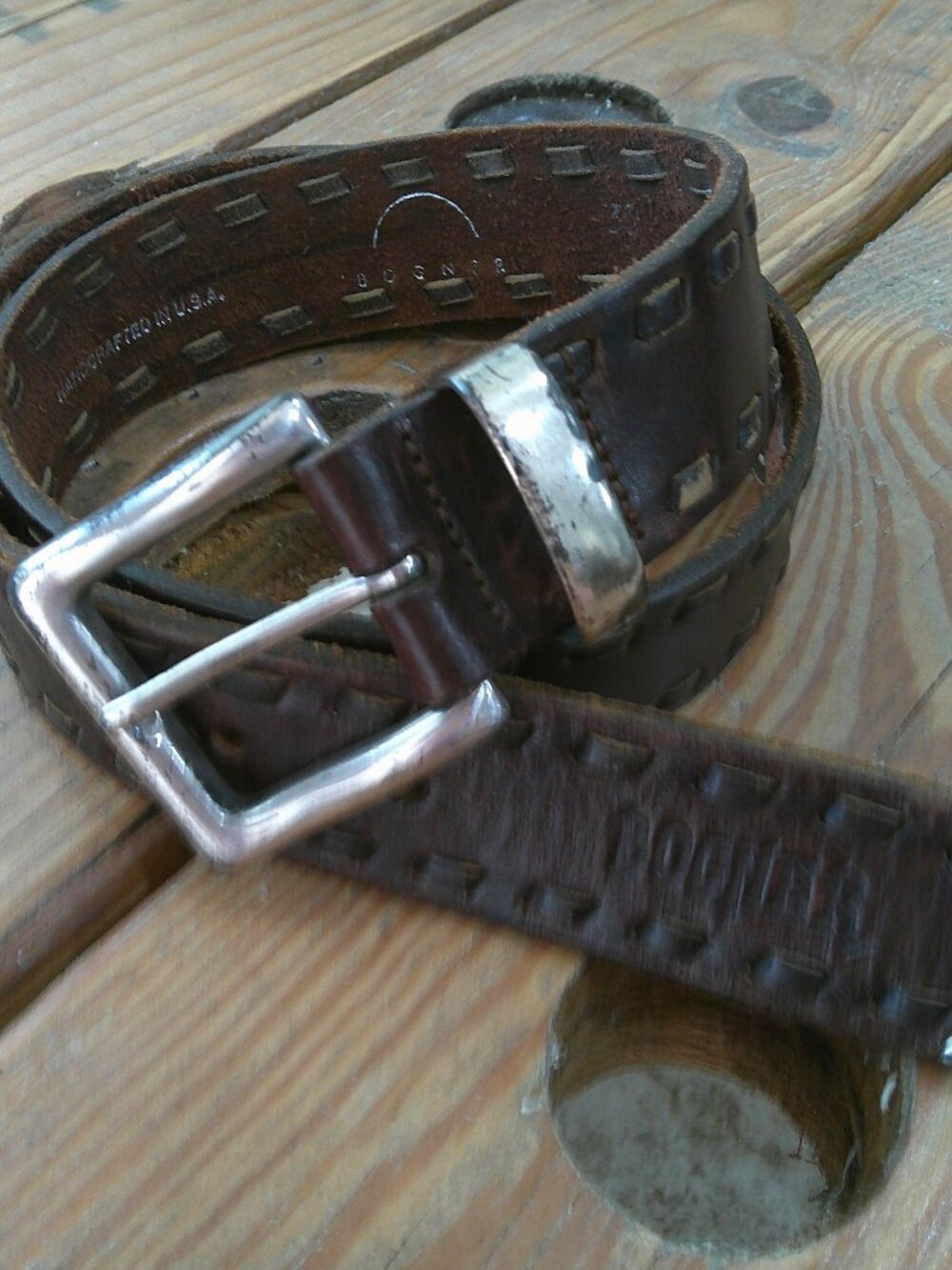Bogner Brown Leather Belt Size 30